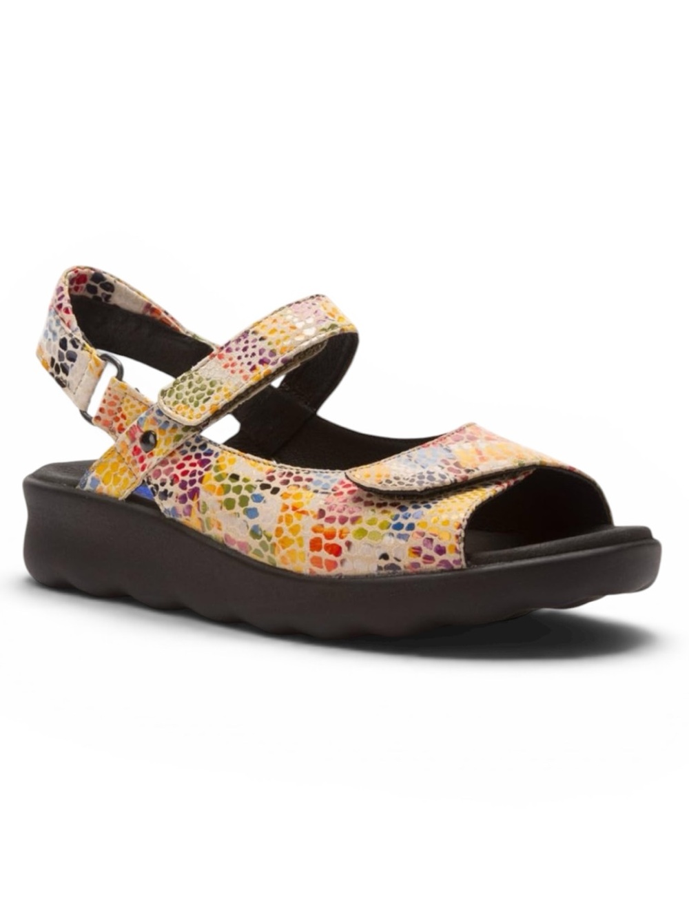 Wolky Pichu Sandals In A Multicolor Snake Skin Print